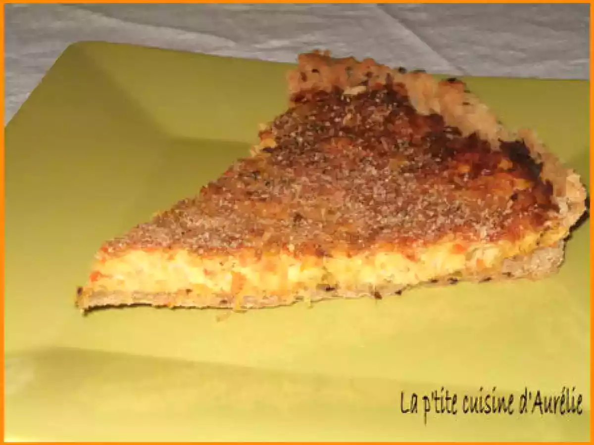 Tarte à la truite, carotte et poireaux