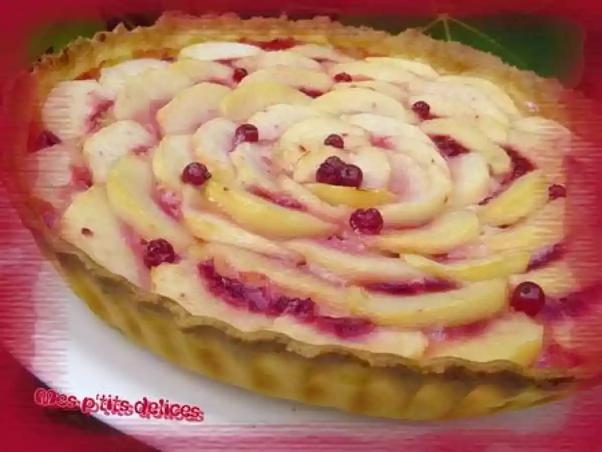 Tarte amandine pêche-groseille - photo 2