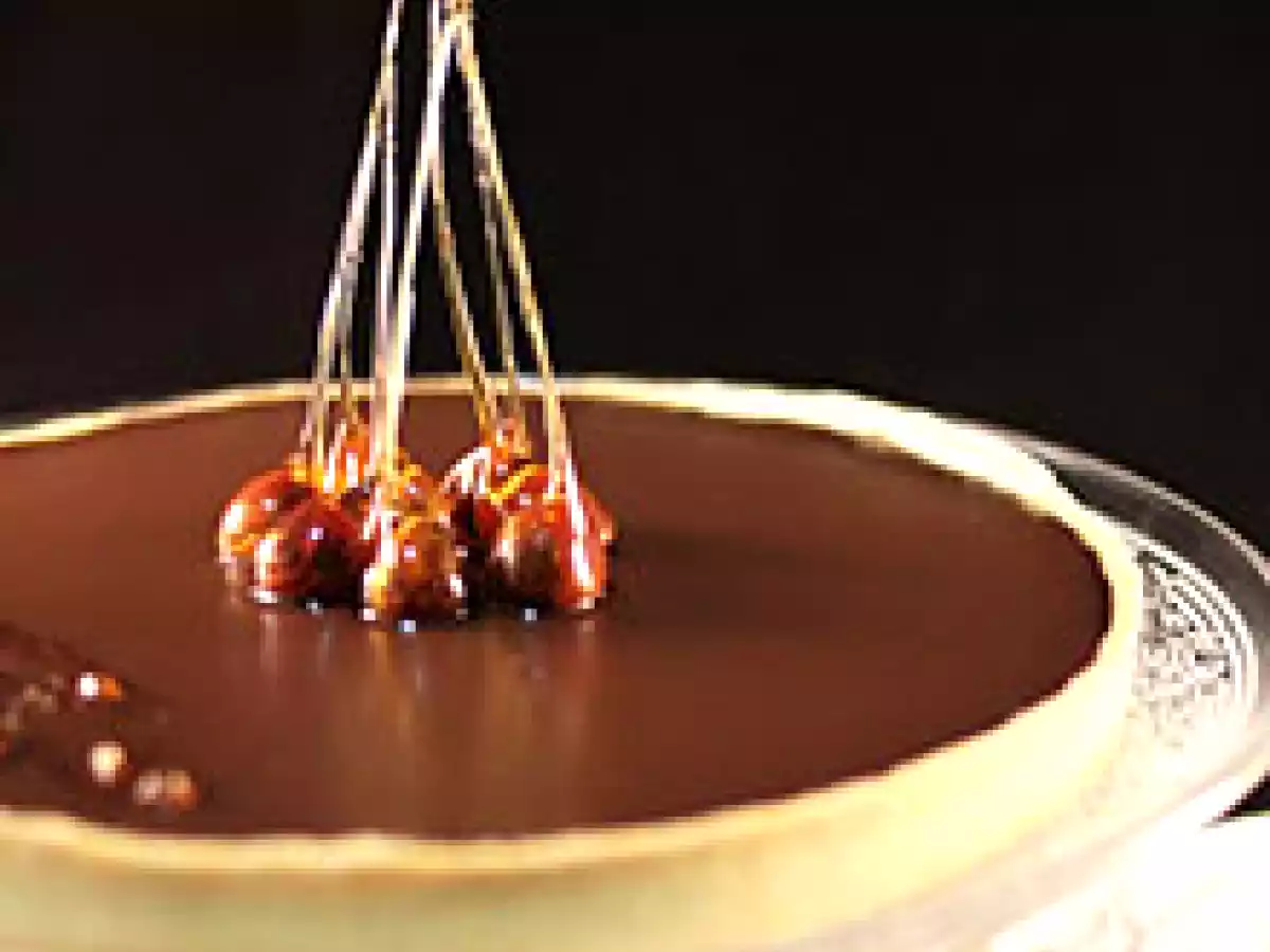 Tarte au chocolat {et son décor au caramel}