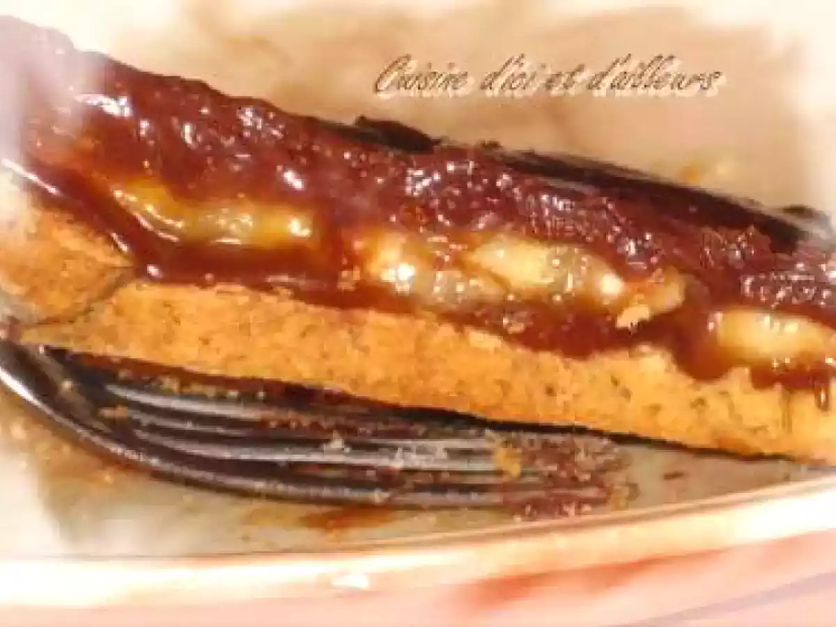 Tarte au chocolat/bananes et caramel au beurre salé