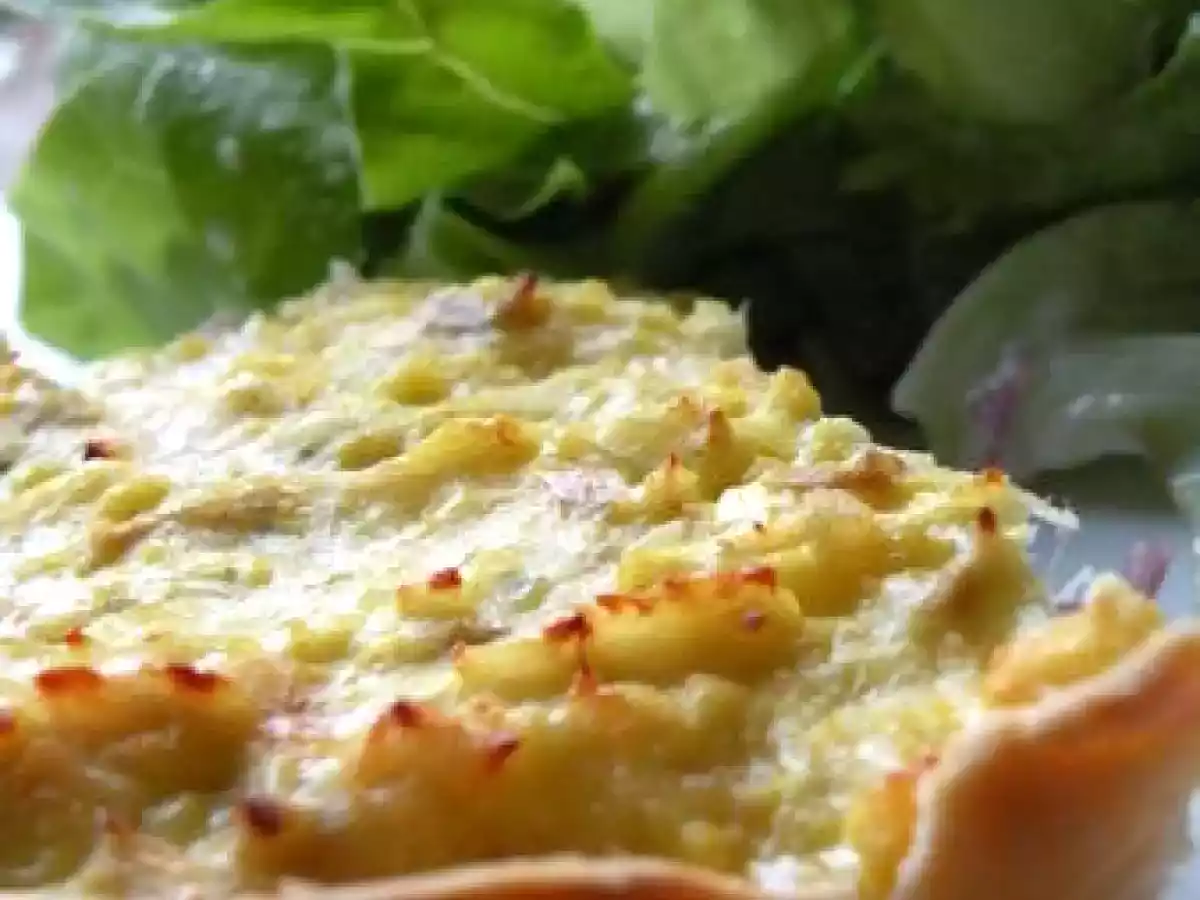 Tarte au chou-fleur et filet de lieu noir