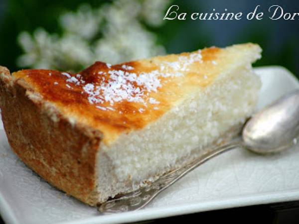 Tarte au flan à la noix de coco