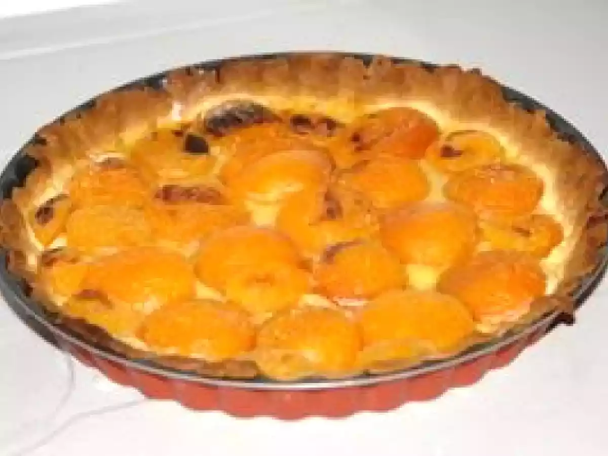 Tarte au flan et aux abricots