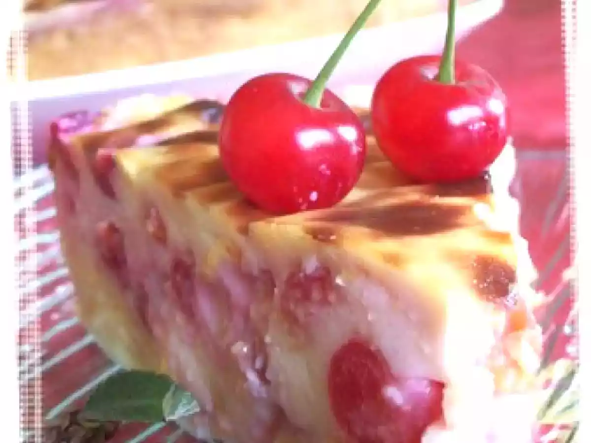 Tarte au flan et aux cerises aigres