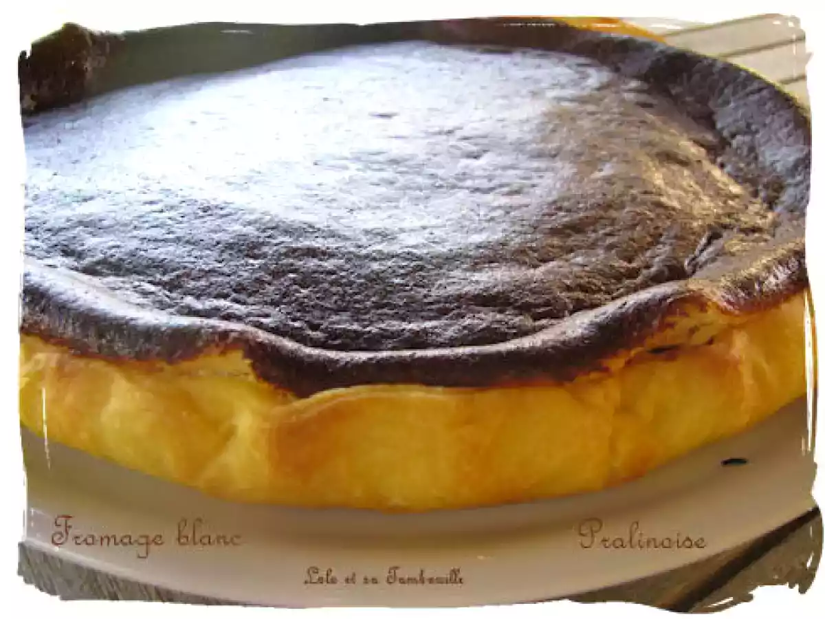 Tarte au fromage blanc sur lit de pralinoise