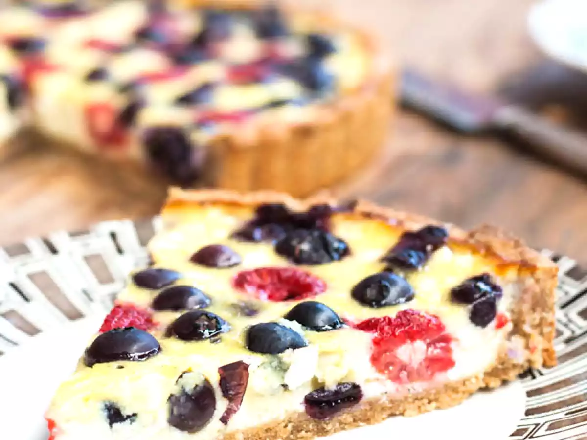 Tarte au fromage cottage et petits fruits