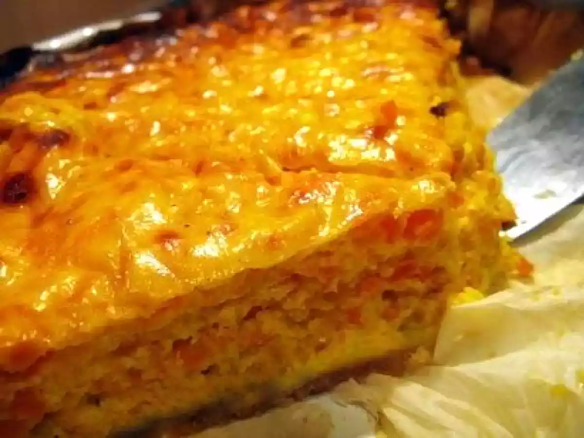 Tarte au potimarron, carottes et bleu.