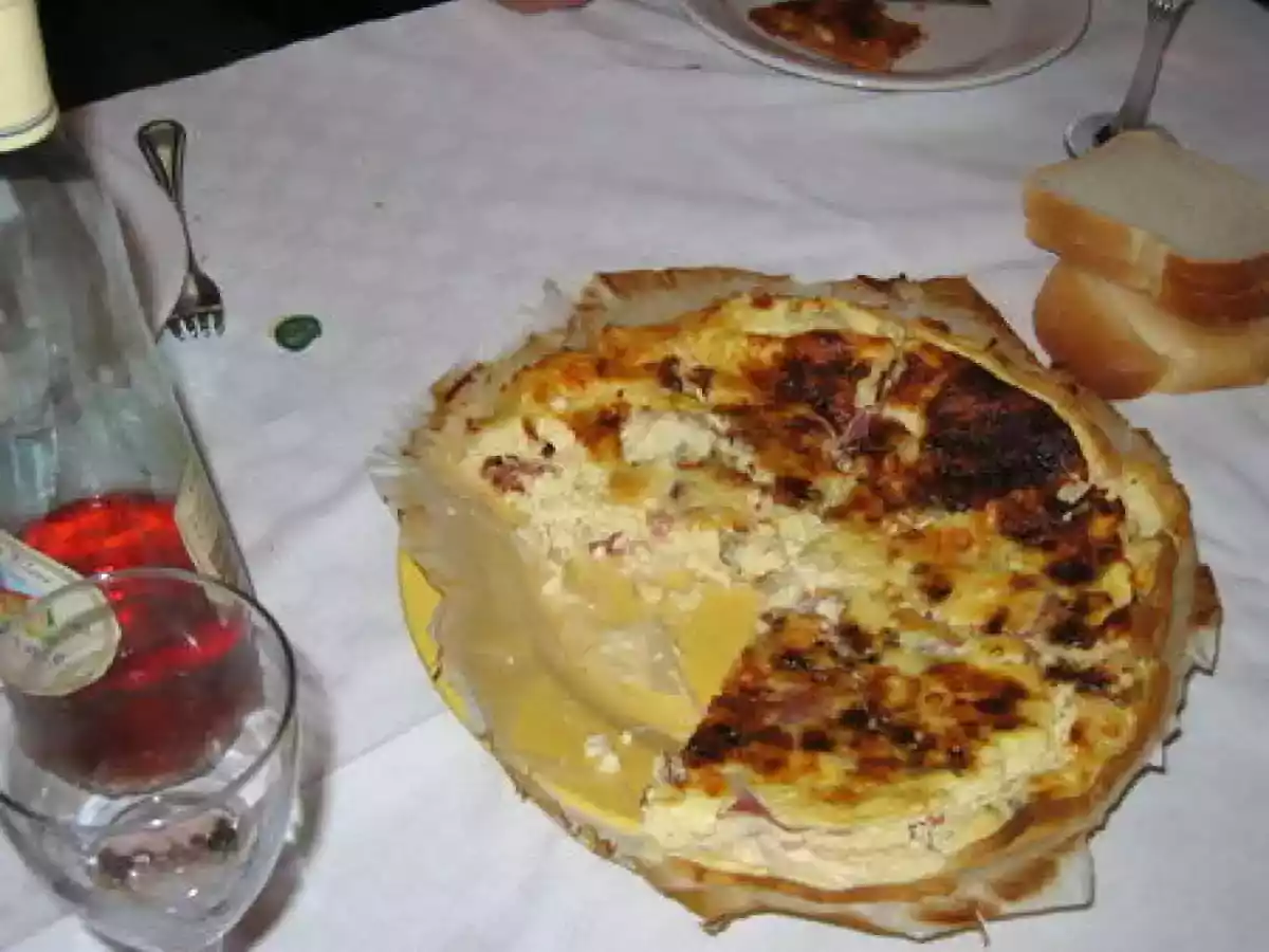 Tarte au Roquefort et au jambon Serrano