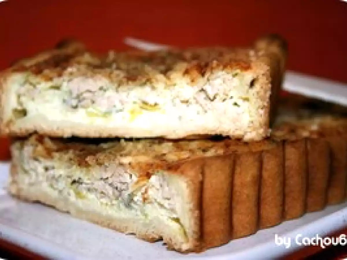 Tarte au saumon et poireaux