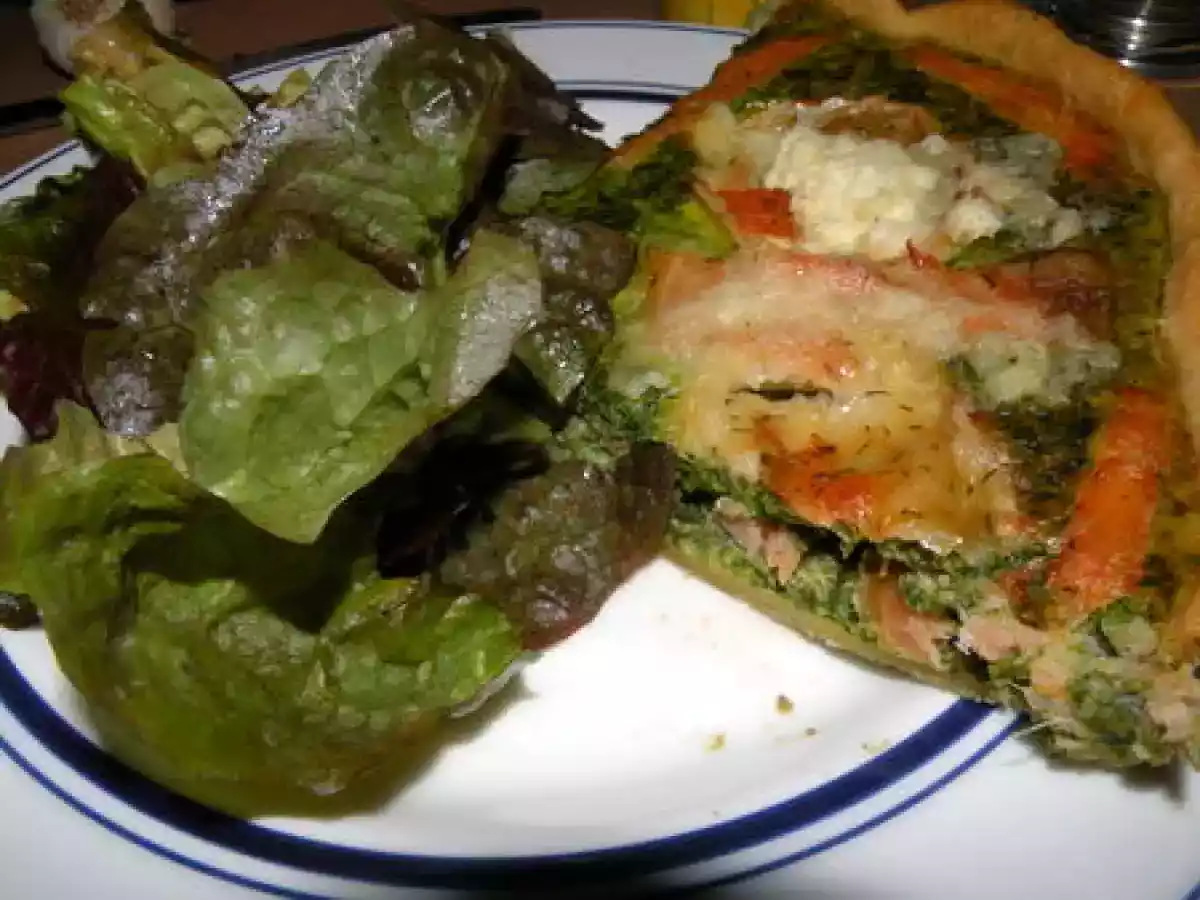 Tarte au saumon fumé, aux épinards et au chèvre - photo 2