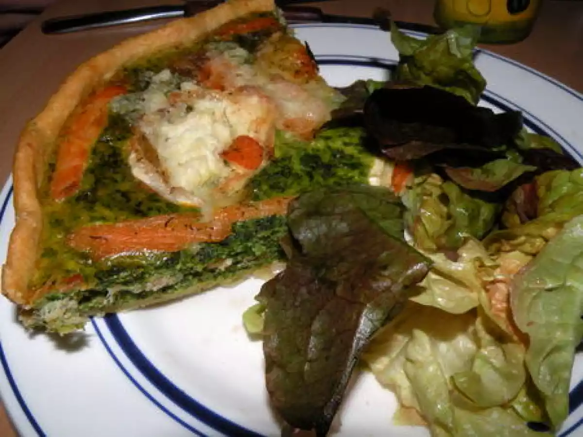 Tarte au saumon fumé, aux épinards et au chèvre - photo 3