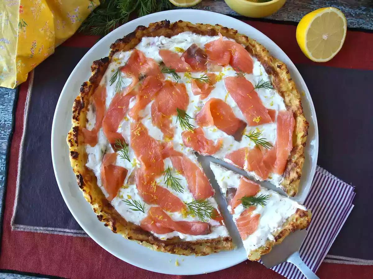 Tarte au saumon fumé avec une base de pommes de terre - photo 7