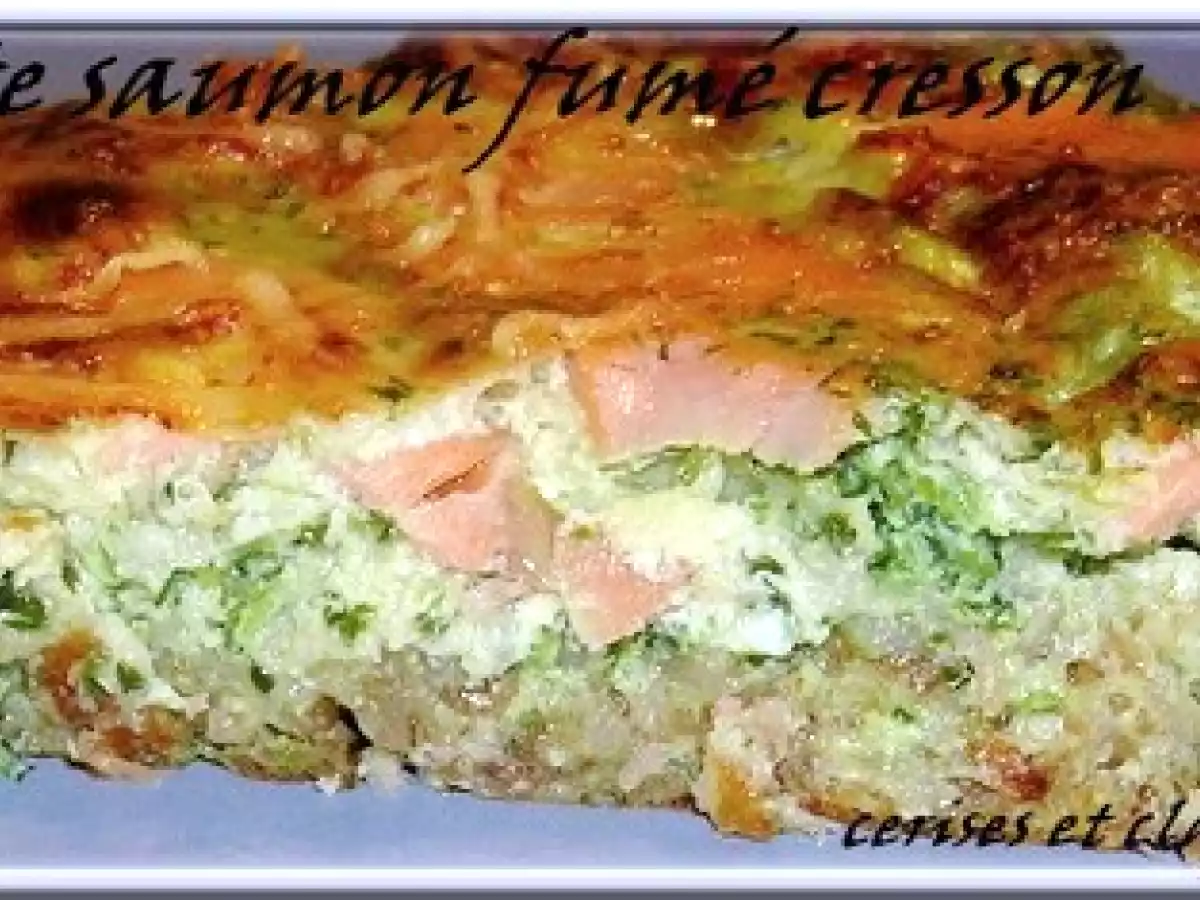 TARTE AU SAUMON FUME ET CRESSON ( PATE AUX FLOCONS 5 CEREALES ) - photo 2