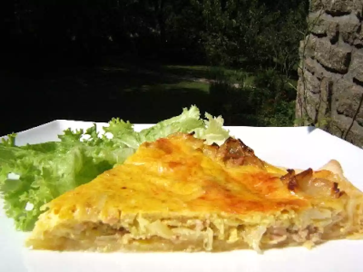 Tarte au thon, poireaux et curry