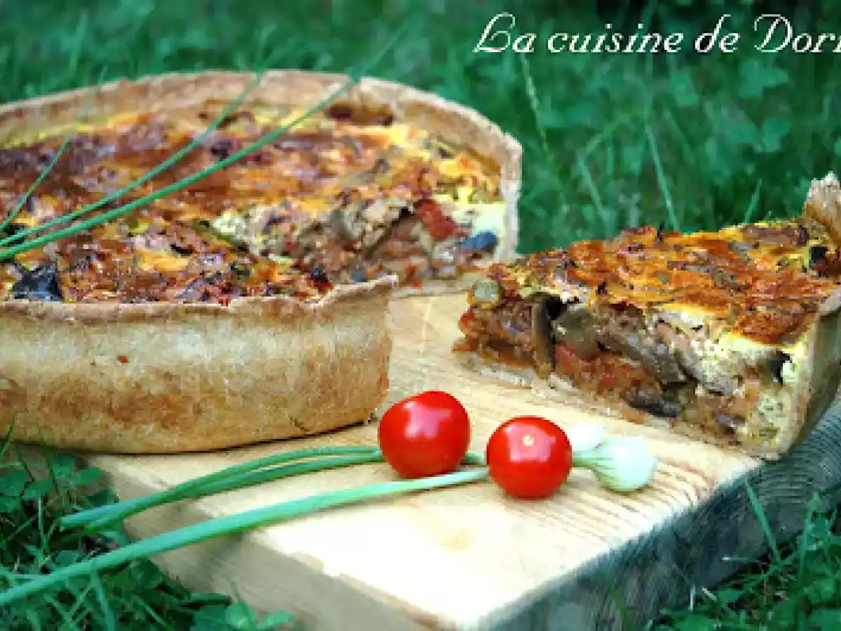 Tarte aubergine et courgettes