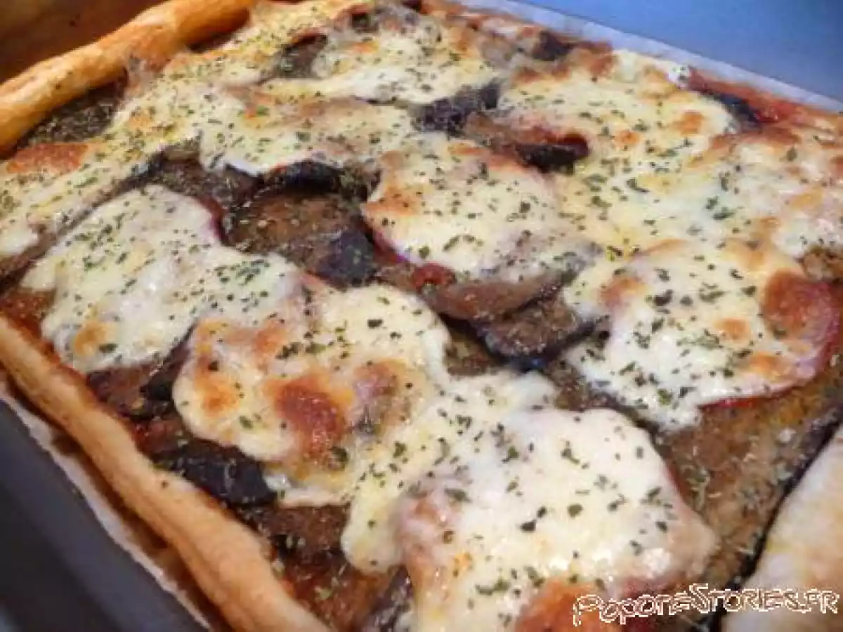 TARTE AUX AUBERGINES GRILLEES CHORIZO MOZZARELLA