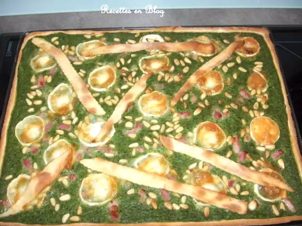 TARTE AUX BLETTES LARDONS CHEVRE ET PIGNONS