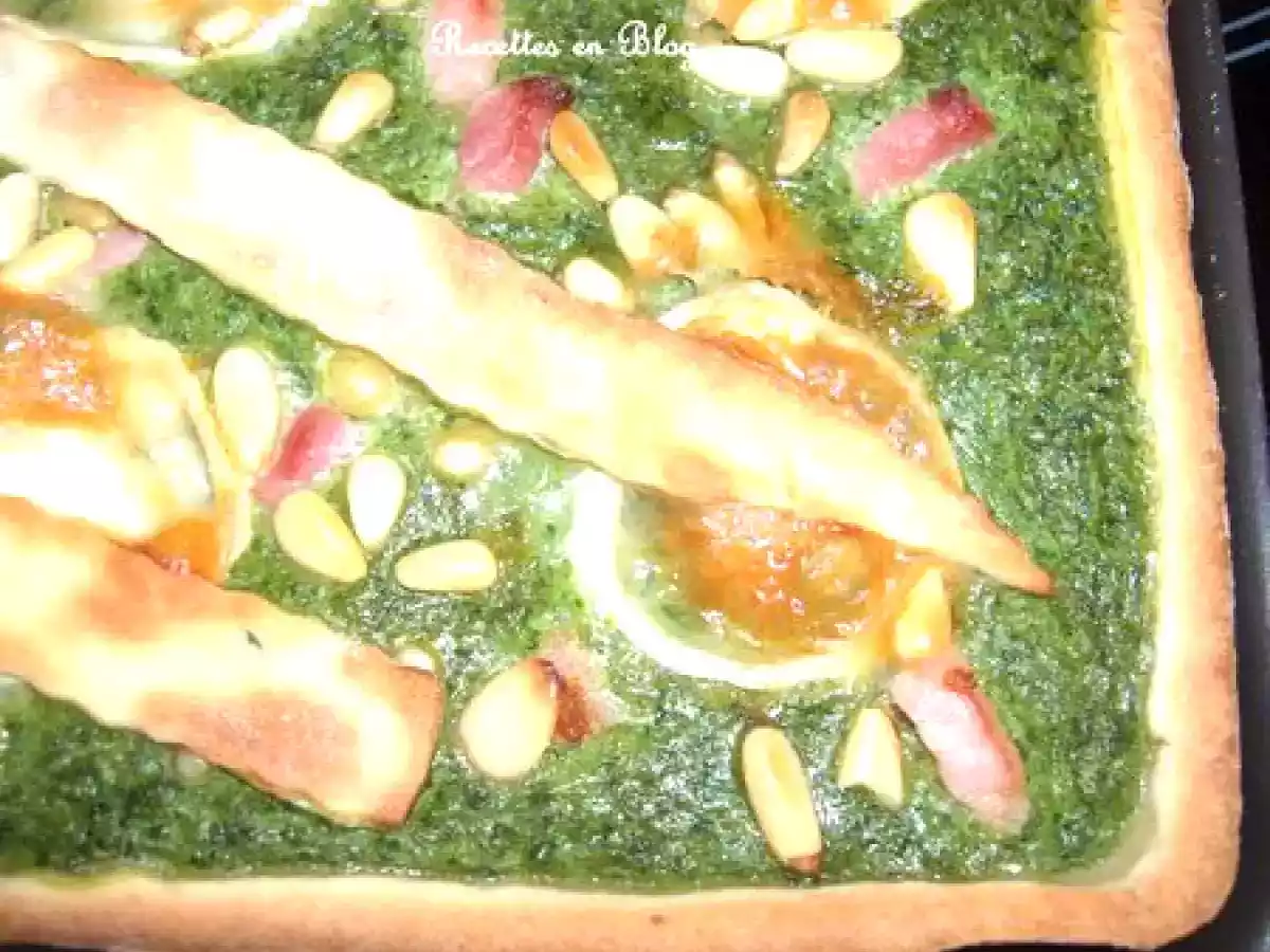 TARTE AUX BLETTES LARDONS CHEVRE ET PIGNONS - photo 2
