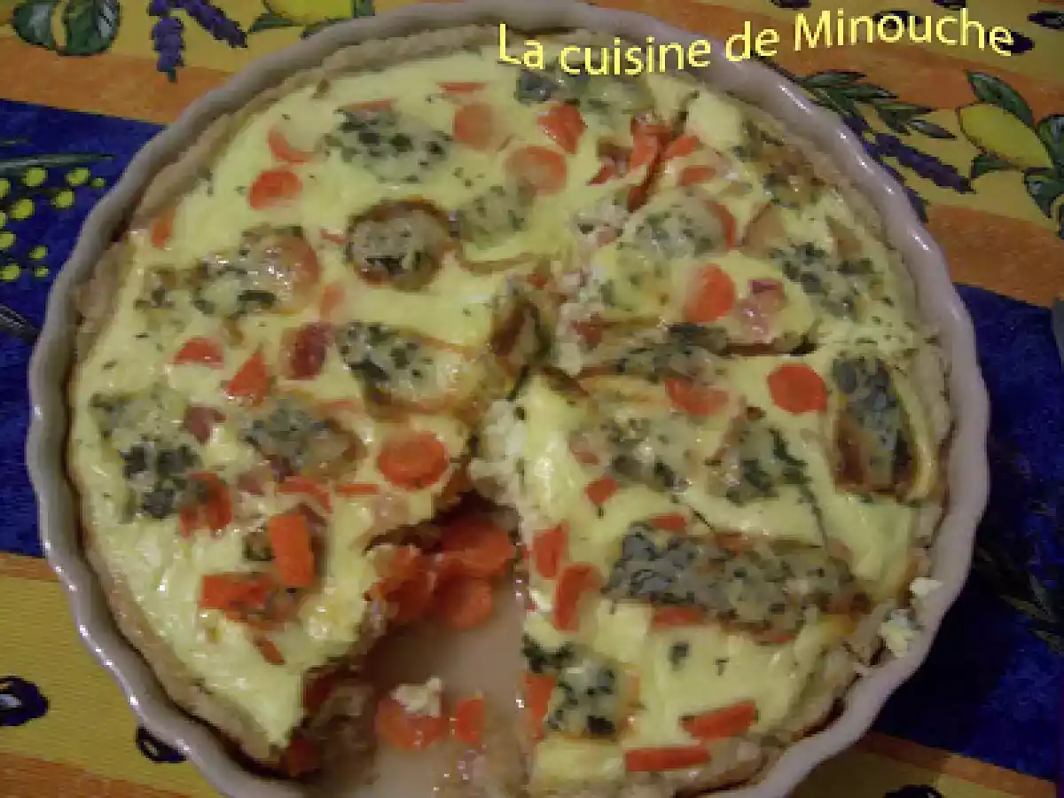 Tarte aux carottes et fourme d'Ambert