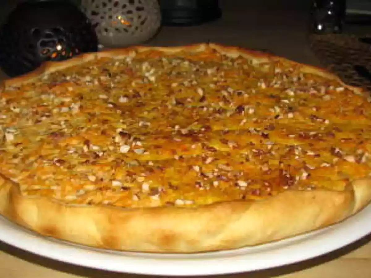 Tarte aux carottes, gingembre, miel et amande