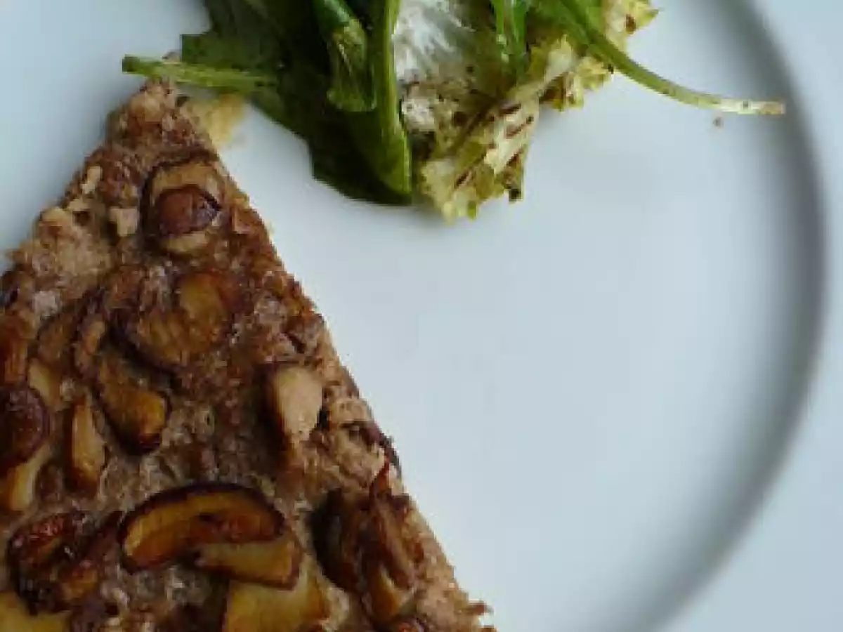 Tarte aux cèpes de Bordeaux et à la crème de noix