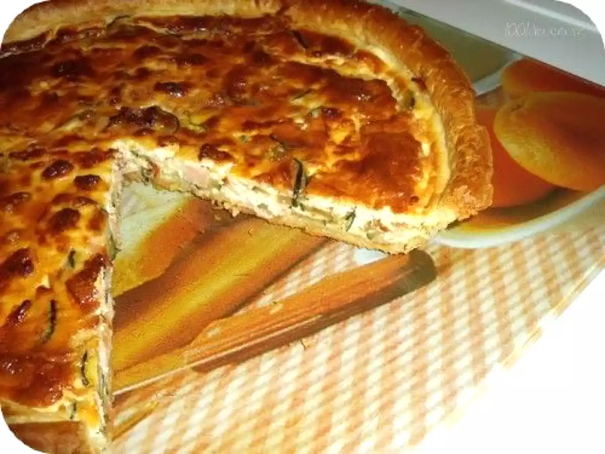 Tarte aux courgettes/vache qui rit et blanc de dinde fumé