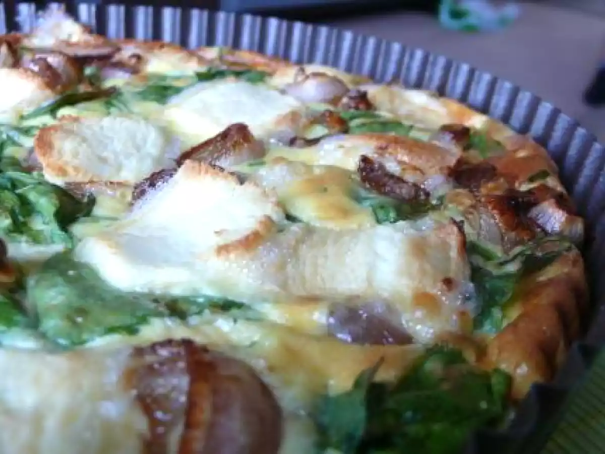 Tarte aux échalotes confites et chèvre de Chavignol