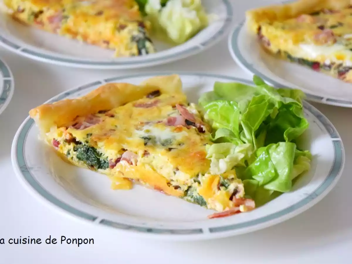 Tarte aux fanes de betteraves rouges