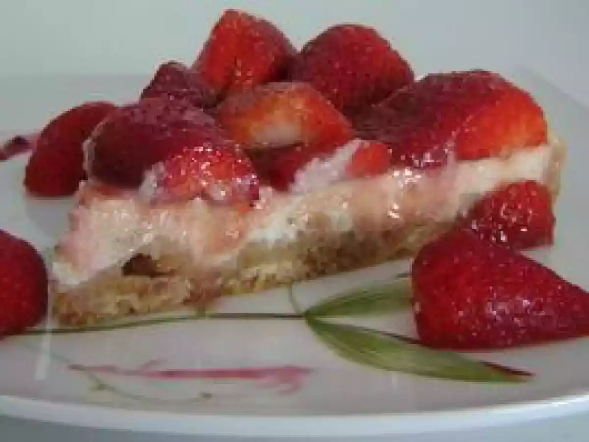 Tarte aux fraises et au fromage blanc et petit beurre - photo 2