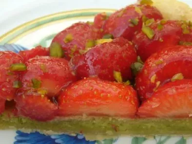 Tarte aux fraises et crème d'amande à la pistache - photo 2