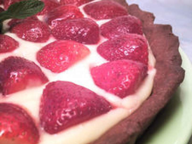 Tarte aux fraises, pâte sablée au chocolat - photo 3