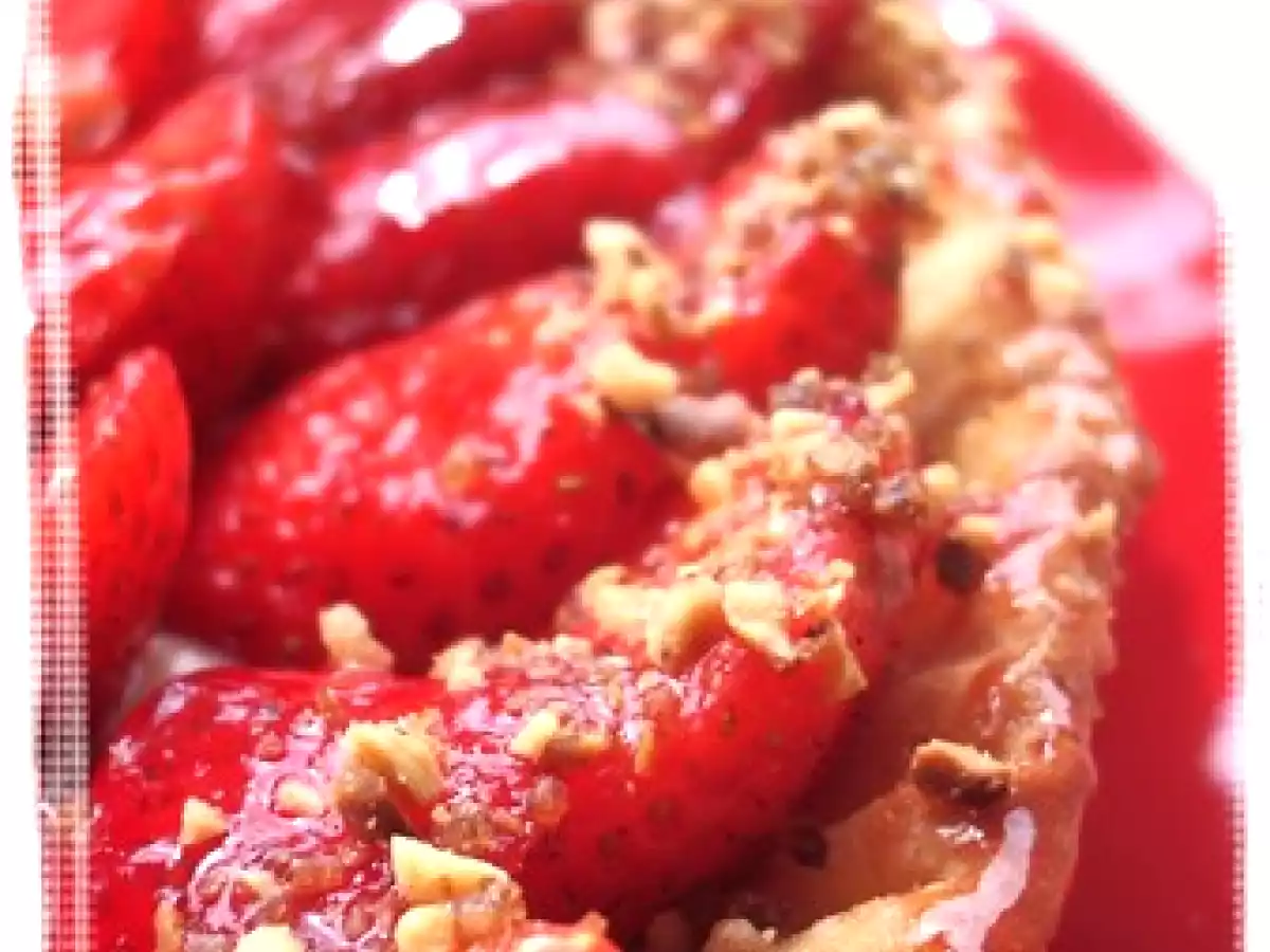 Tarte aux fraises sur sablé breton