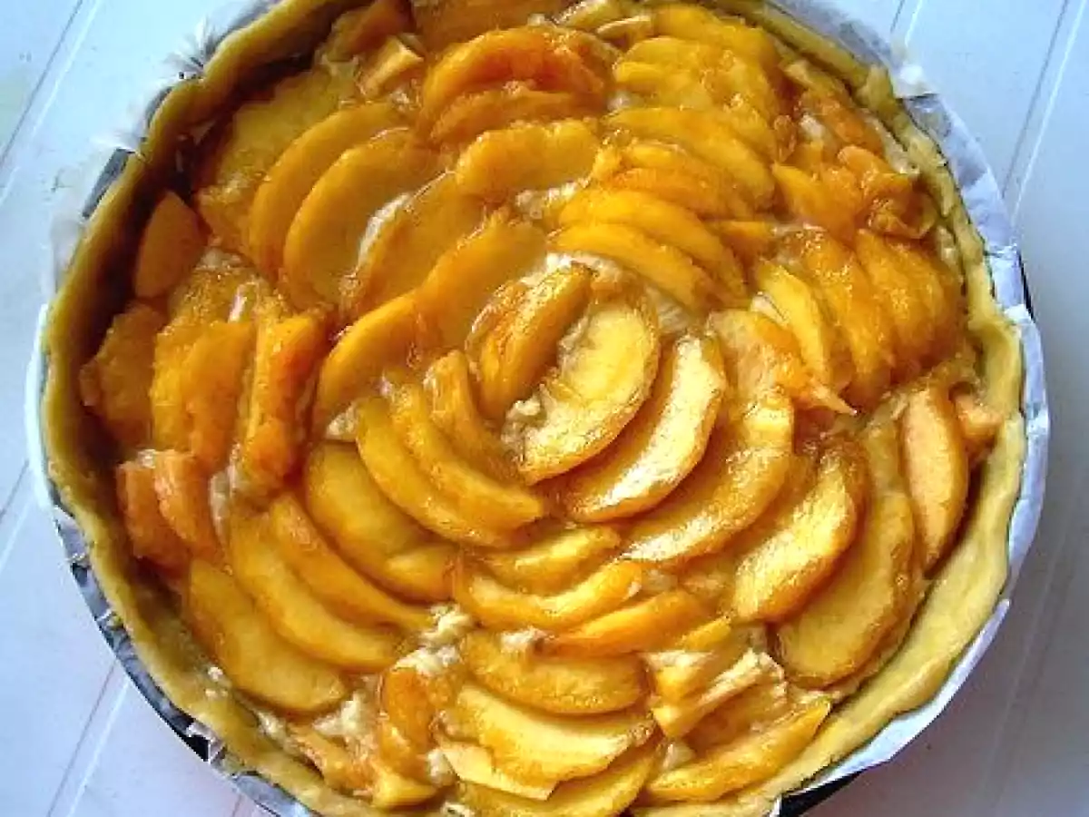 Tarte aux pêches à la crème d'amande