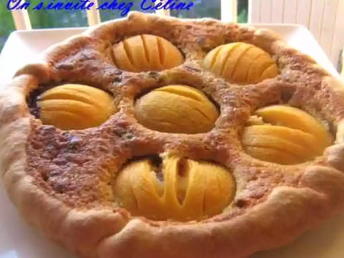 tarte aux peches et aux pistaches à la cassonade