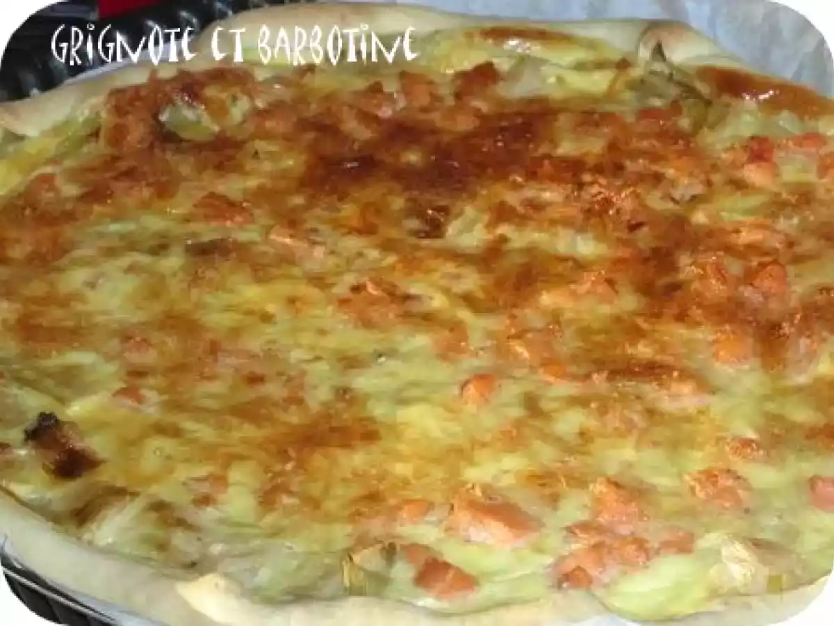 Tarte aux poireaux et au saumon