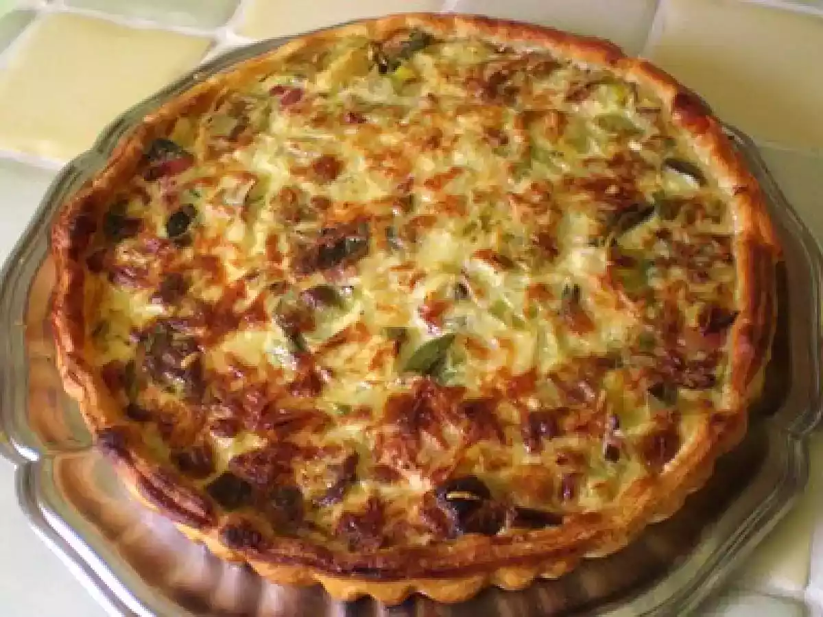 TARTE AUX POIREAUX ET LARDONS