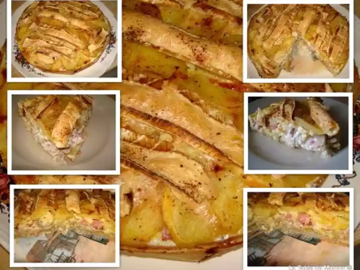 Tarte aux poireaux, roquefort et brie