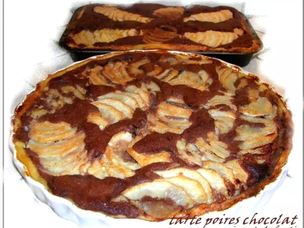 TARTE AUX POIRES, CHOCOLAT, AMANDES ET SPECULOOS
