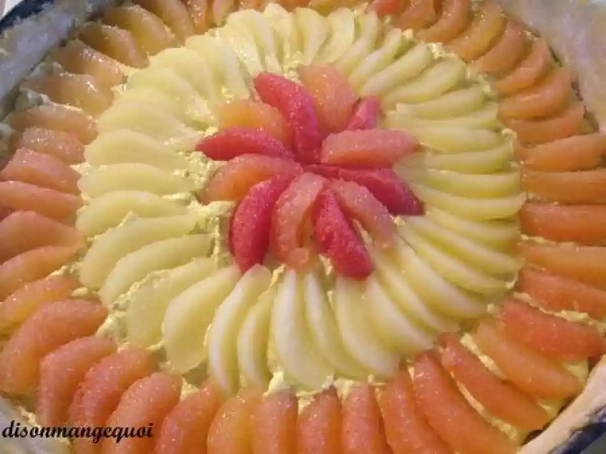 Tarte aux poires et aux pamplemousses, crème à la pistache, recette d'Eric Kayser