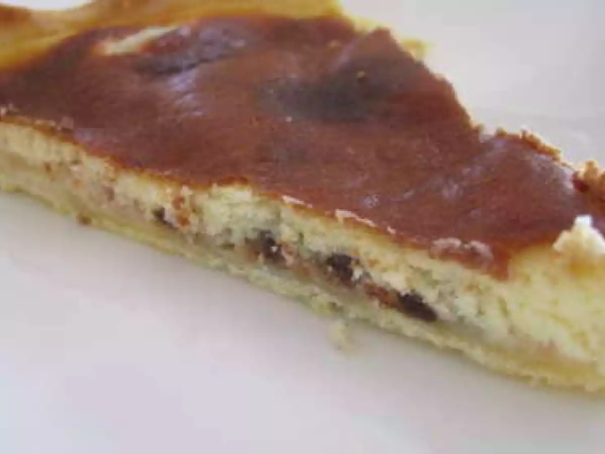 Tarte aux poires, pépites de chocolat et mascarpone
