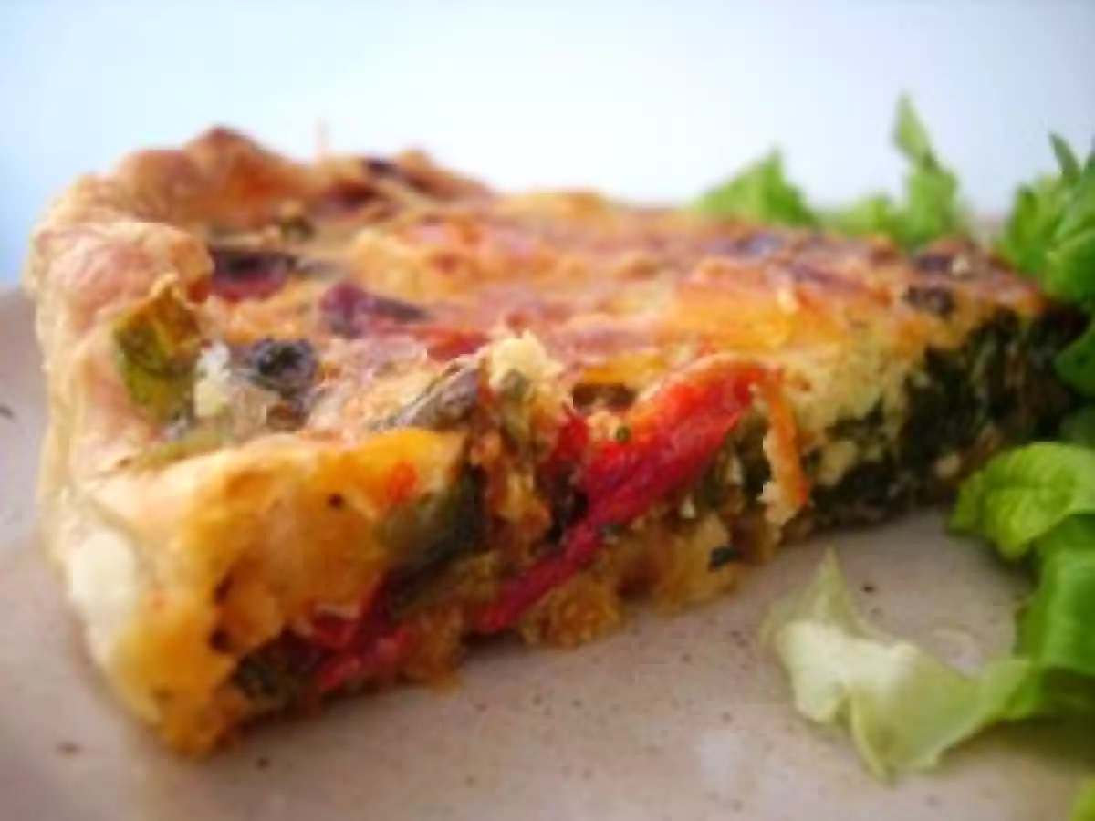 TARTE AUX POIVRONS, ÉPINARDS FRAIS ET APÉRICUBES - photo 2