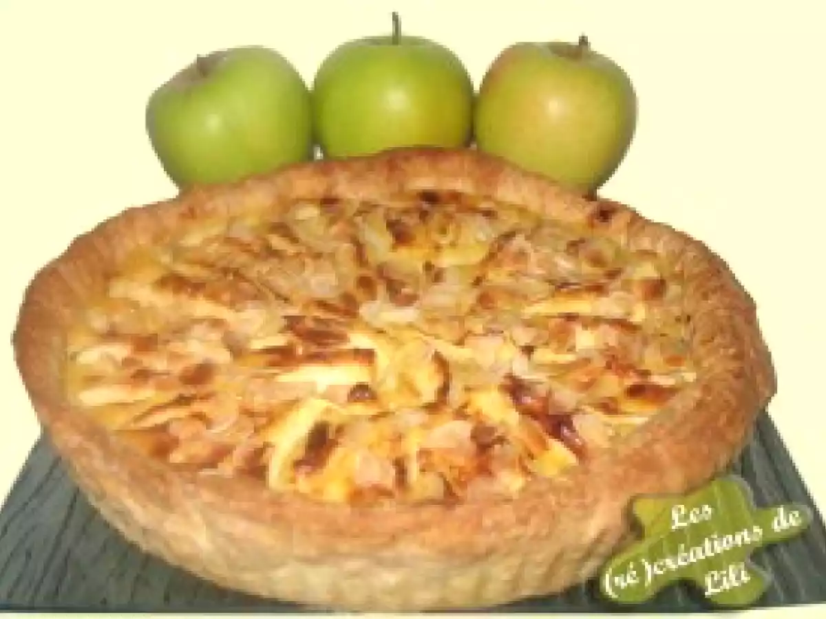Tarte aux pommes et amandes parfumé au calvados