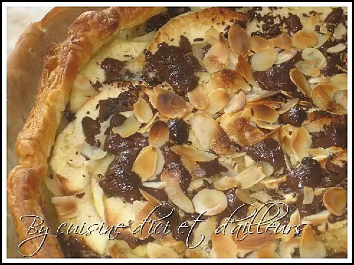 Tarte aux pommes gourmande (noisettes-chocolat-amandes) - photo 2