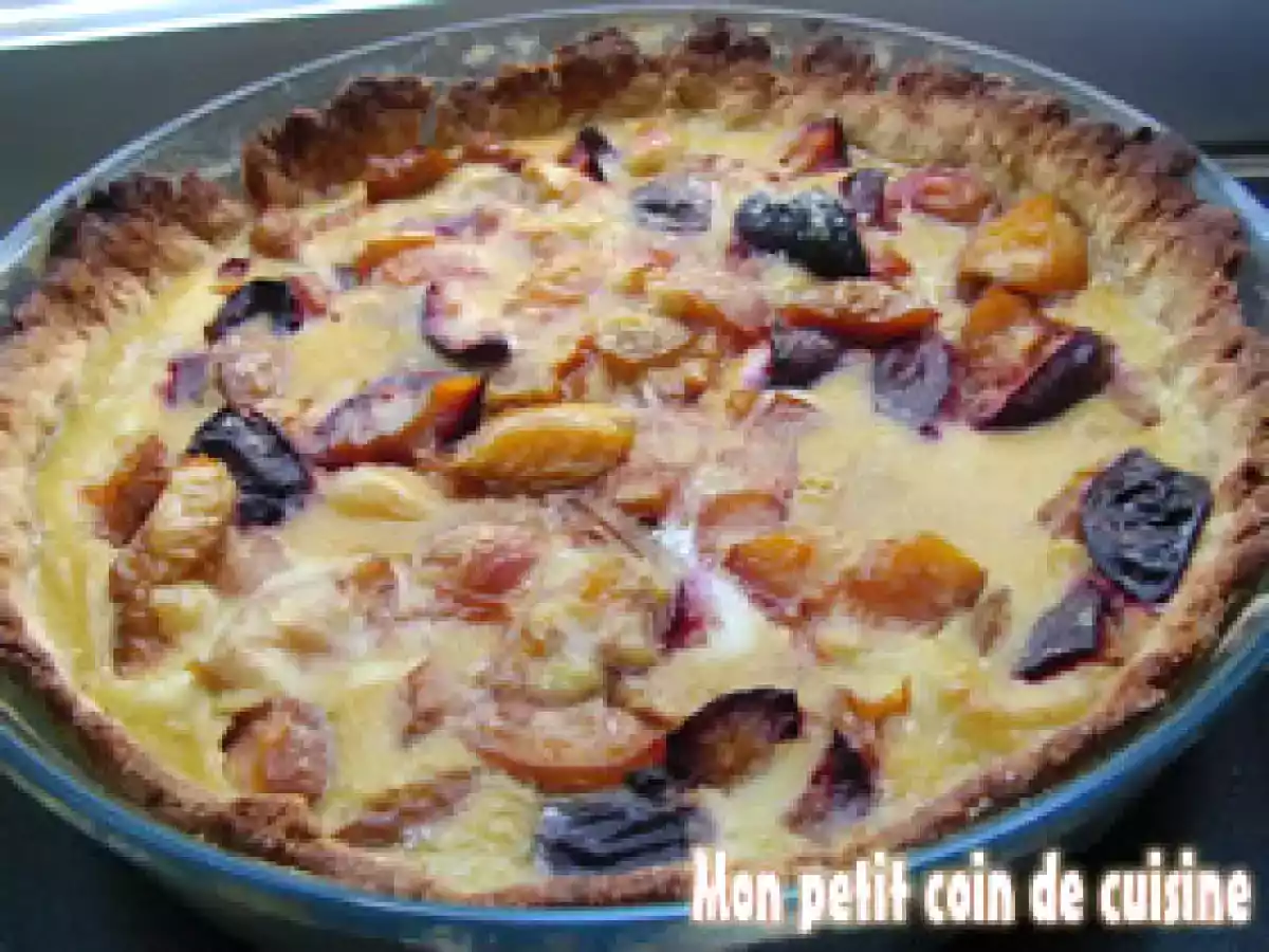 Tarte aux prunes à la crème riz-amande sans lait
