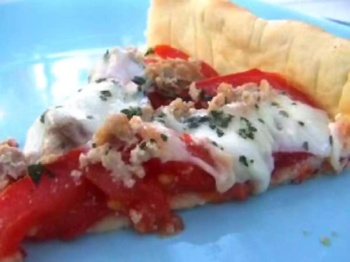 Tarte aux thon, tomate et mozzarella