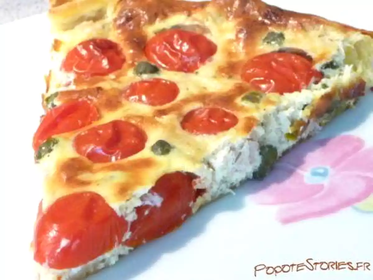 TARTE AUX TOMATES CERISE THON ET BOURSIN