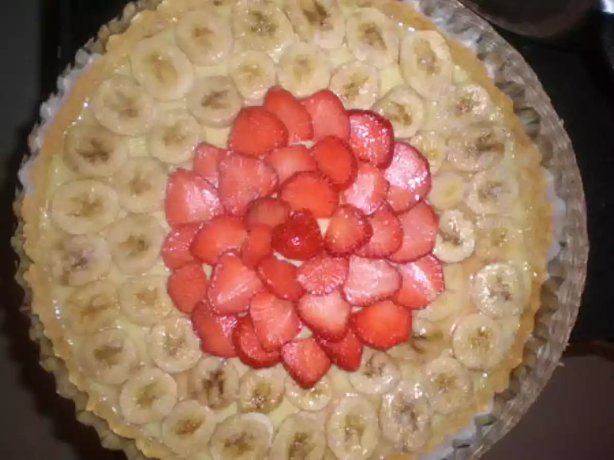TARTE BANANES/FRAISES ET CREME AU COCO