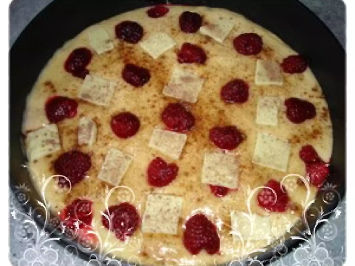 Tarte briochée chocolat blanc/framboises very rapide et allégée si ou plait!