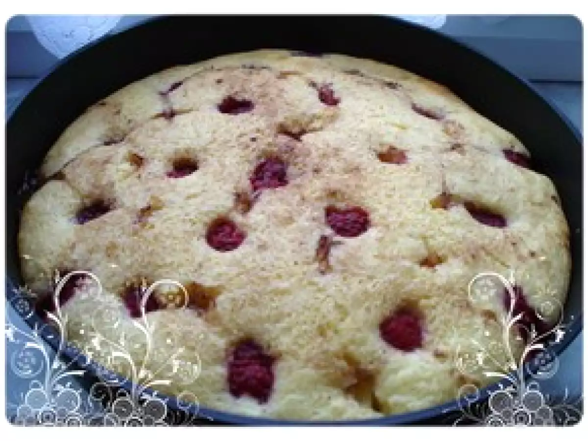 Tarte briochée chocolat blanc/framboises very rapide et allégée si ou plait! - photo 2