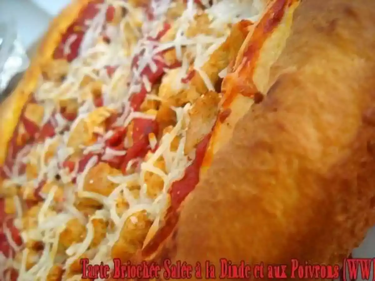 Tarte Briochée salée aux Poivrons et à la Dinde (ww)